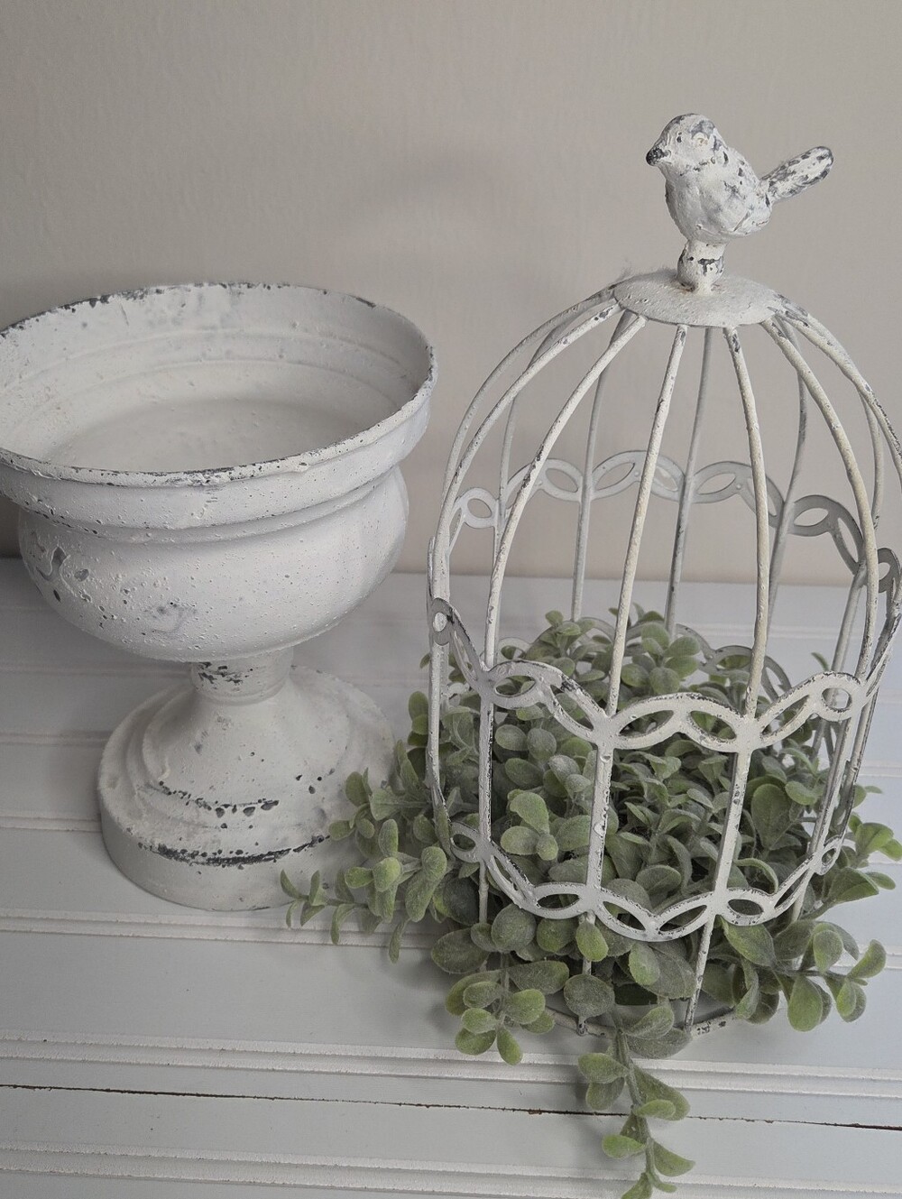 Decrotive Decktop Birdcage Planter Metal Rustic Primitive - Picture 6 of 8